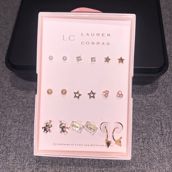 LC Lauren Conrad Whimsey Robot Tech 9pc. Earrings Set - Picture 2 of 3